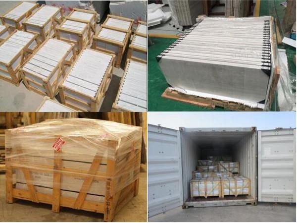 white marble tile packing & loading