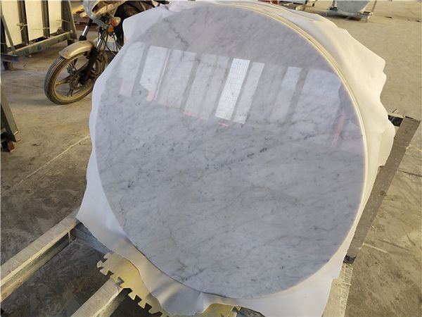 Round carrara marble table top polished(001)