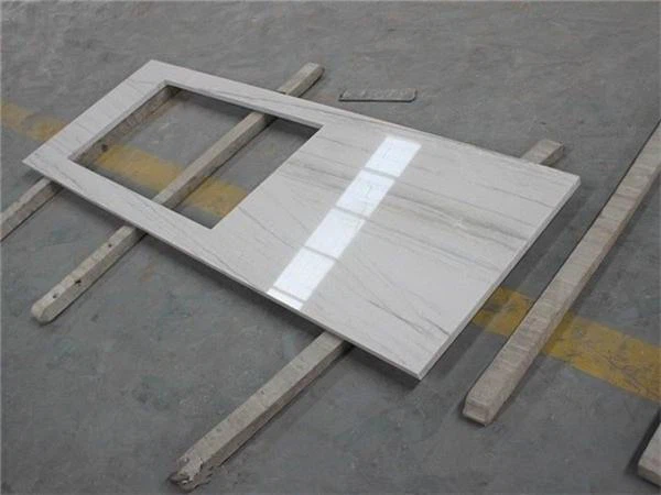 white macubas quartzite vanity top