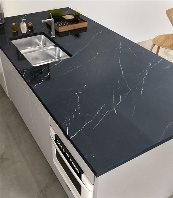 black marble vanity top island