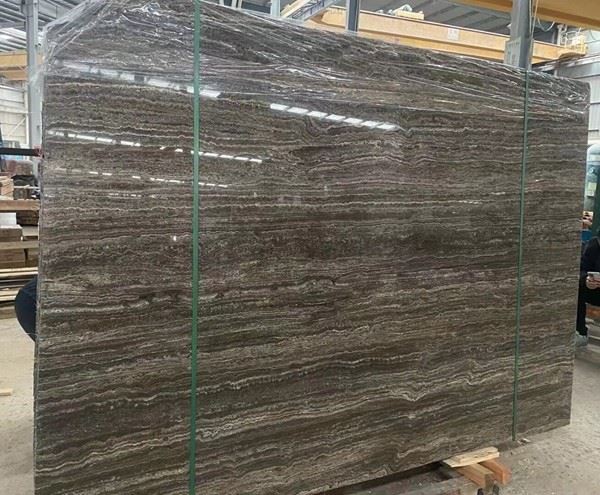 Black Travertine polished slabs