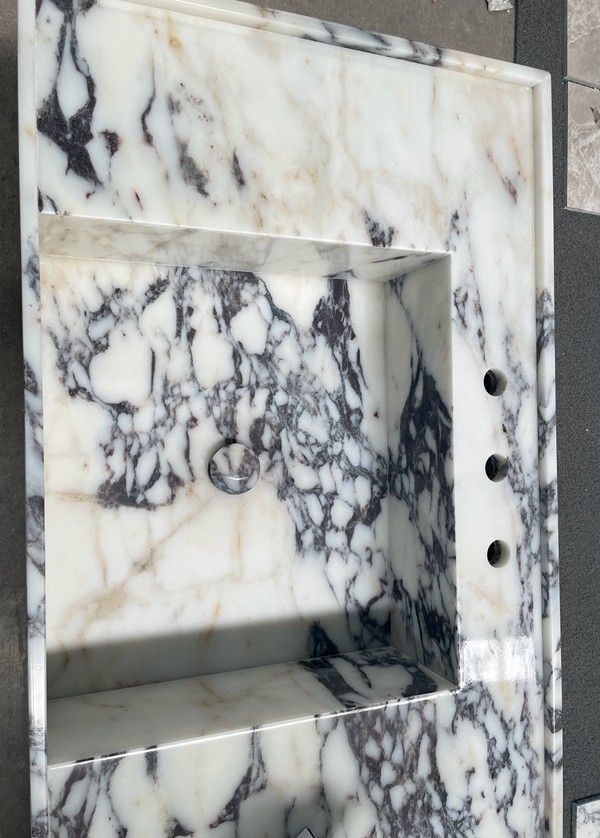 Italy Calacatta Viola Marble Bathroom Cabinets