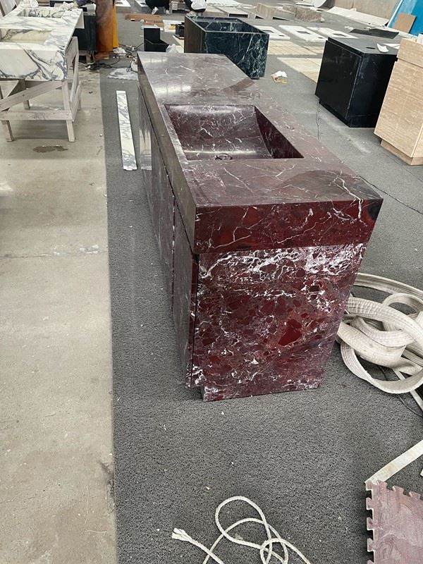 Rosso Levanto Marble Bathroom Unit