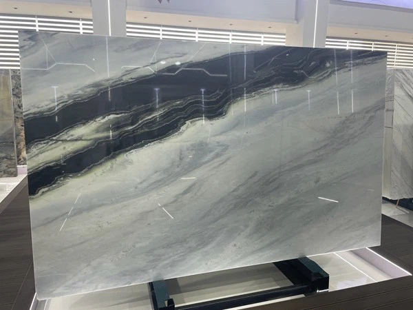 Panda White Quartzite slab