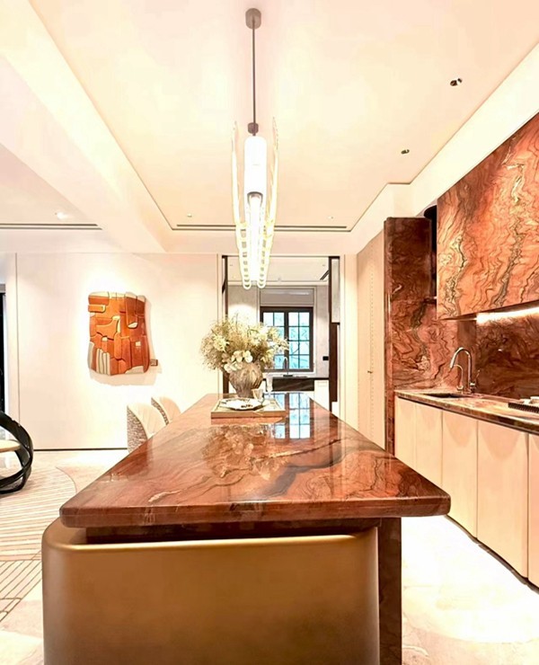 Fashion Red Quartzite Kitchen Countertop