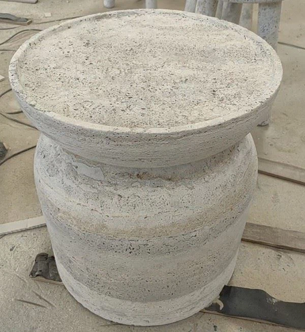 Travertine antique End Table